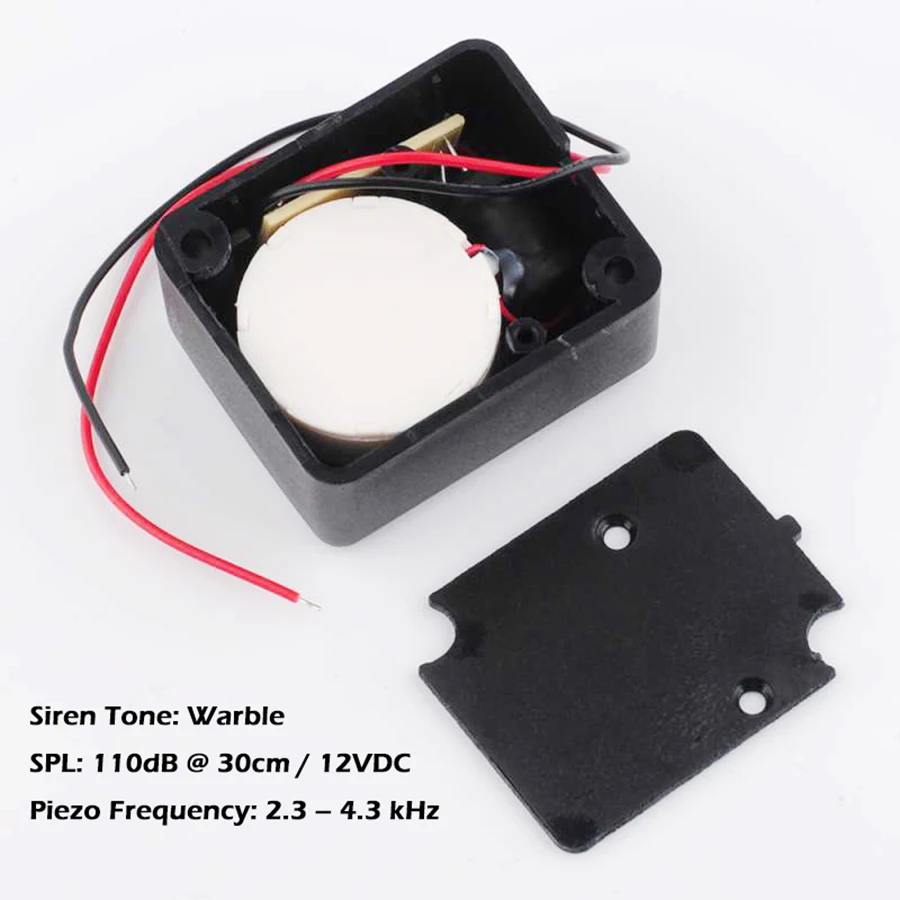 DIYmalls 10PCS 12V DC Black Mini Piezo Alarm Siren 110dB Insurance Safes Anti-Theft Alarm High-Decibel Buzzer for Car