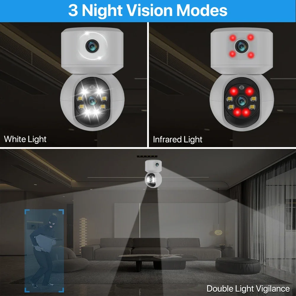 Security Camera Wireless Baby Monitor Video Baby Monitor 4MP WiFi IP Camera 4G Dual Lens Dual Screen Baby Monitor Home Security Camera PTZ Auto Tracking CCTV Video Surveillance Yoosee
