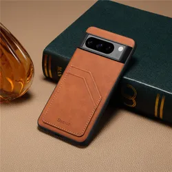 EUCAGR Luxury Magnetic Leather Business Phone Case - Premium Protection Back Cover for Pixel 6A (Brown)