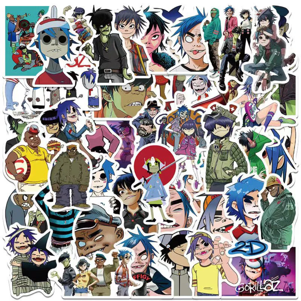 

10/30/50PCS Fashion Gorillaz Music Band Graffiti Stickers Skateboard Guitar Suitcase Freezer Motorcycle Classic Toy Sticker Gift