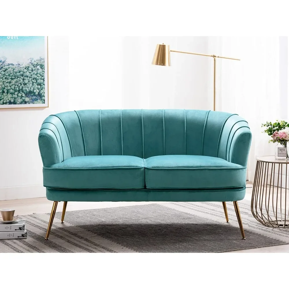 

Velvet Loveseat Couch Sofa Luxury Modern Comfy Tufted Couch Chesterfield 2 Person Couch for Living Room/Bedroom, Dark Teal