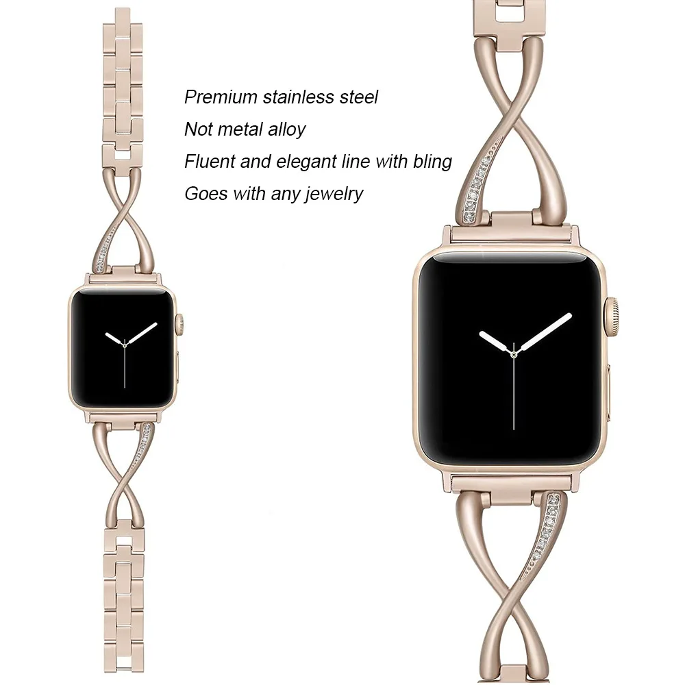 Glittering Diamond Metal Strap - Luxury Women's Bracelet Watch Band