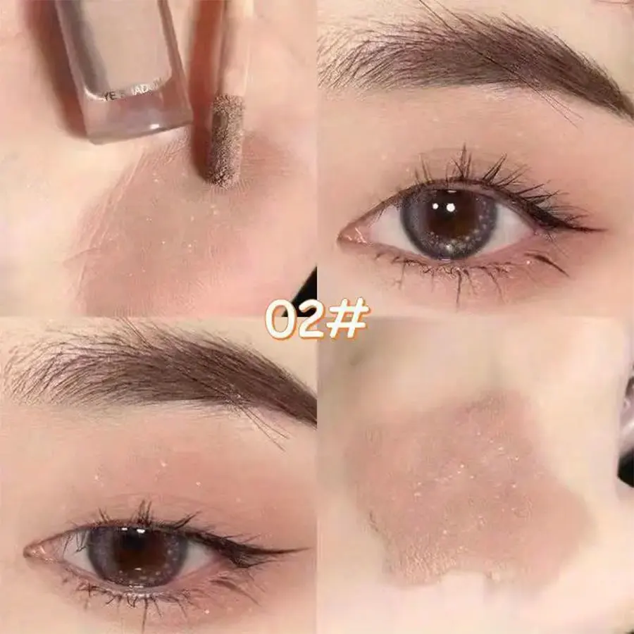 Glitter Liquid Eyeshadow Stick - Contouring Blush Pigment - Shimmer Matte Finish - Natural Cheek Shadow Cream Eye Makeup 4