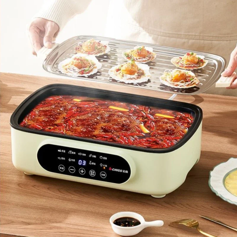 Household large capacity electric steamer steaming and cooking all-in-one pot hot pot multi-layer steaming 3