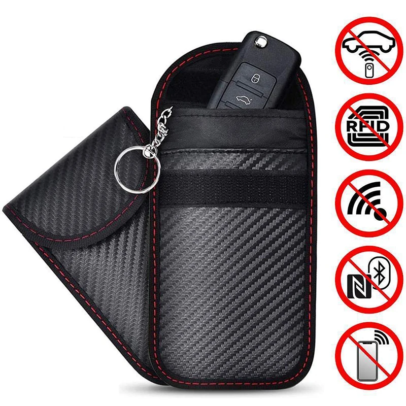 

Car Key Signal Blocker Case Faraday Cage Fob Pouch Keyless Rfid Blocking Bag Car Accessories