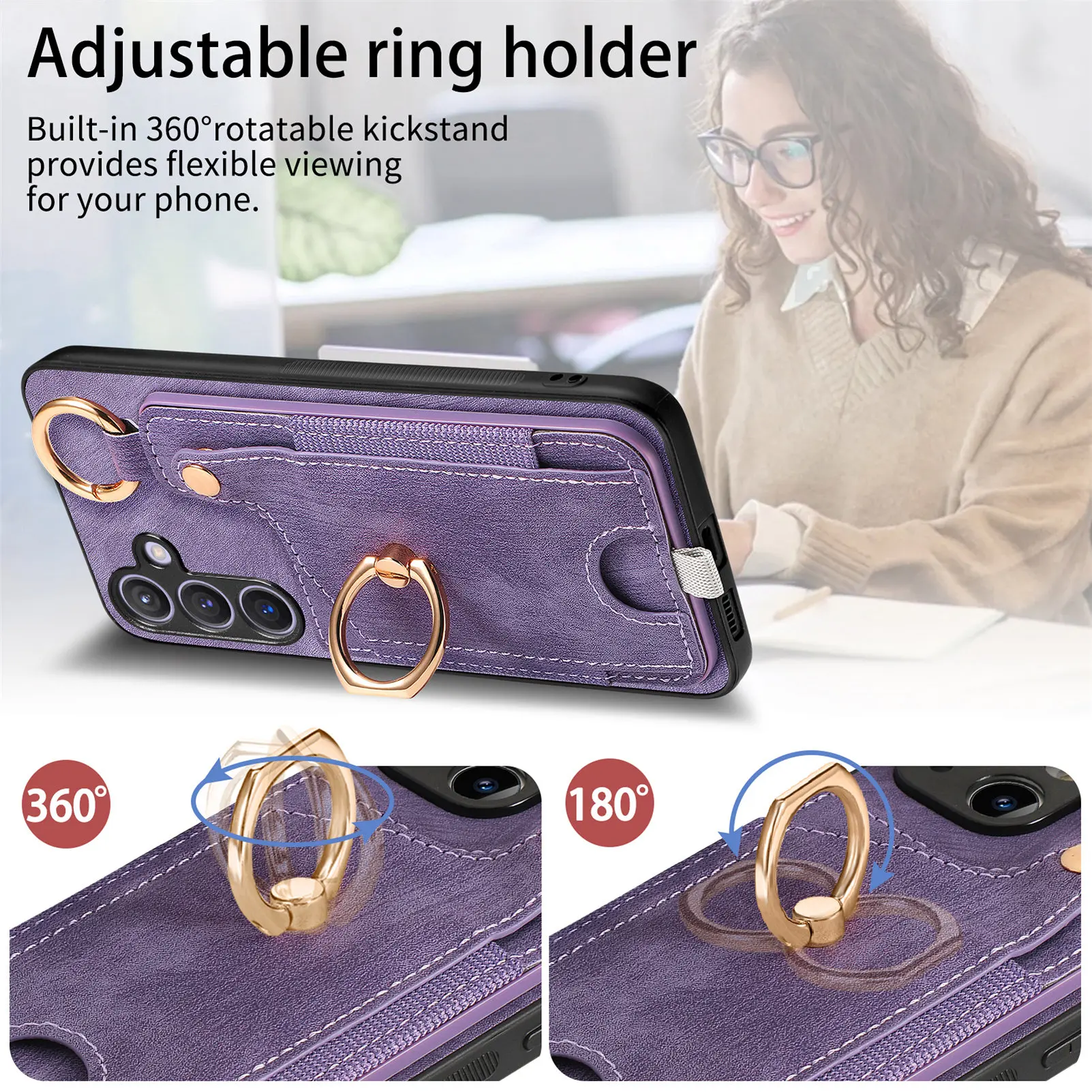 Premium Magnetic Leather Wallet Case - Universal Compatibility