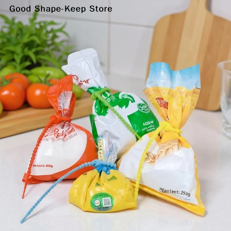 30개 실리콘 재사용 가능 케이블 정리 와이어 홀더 가방 타이 코드 가방 클립 음식 보관용 이어폰 라인 정리 클립