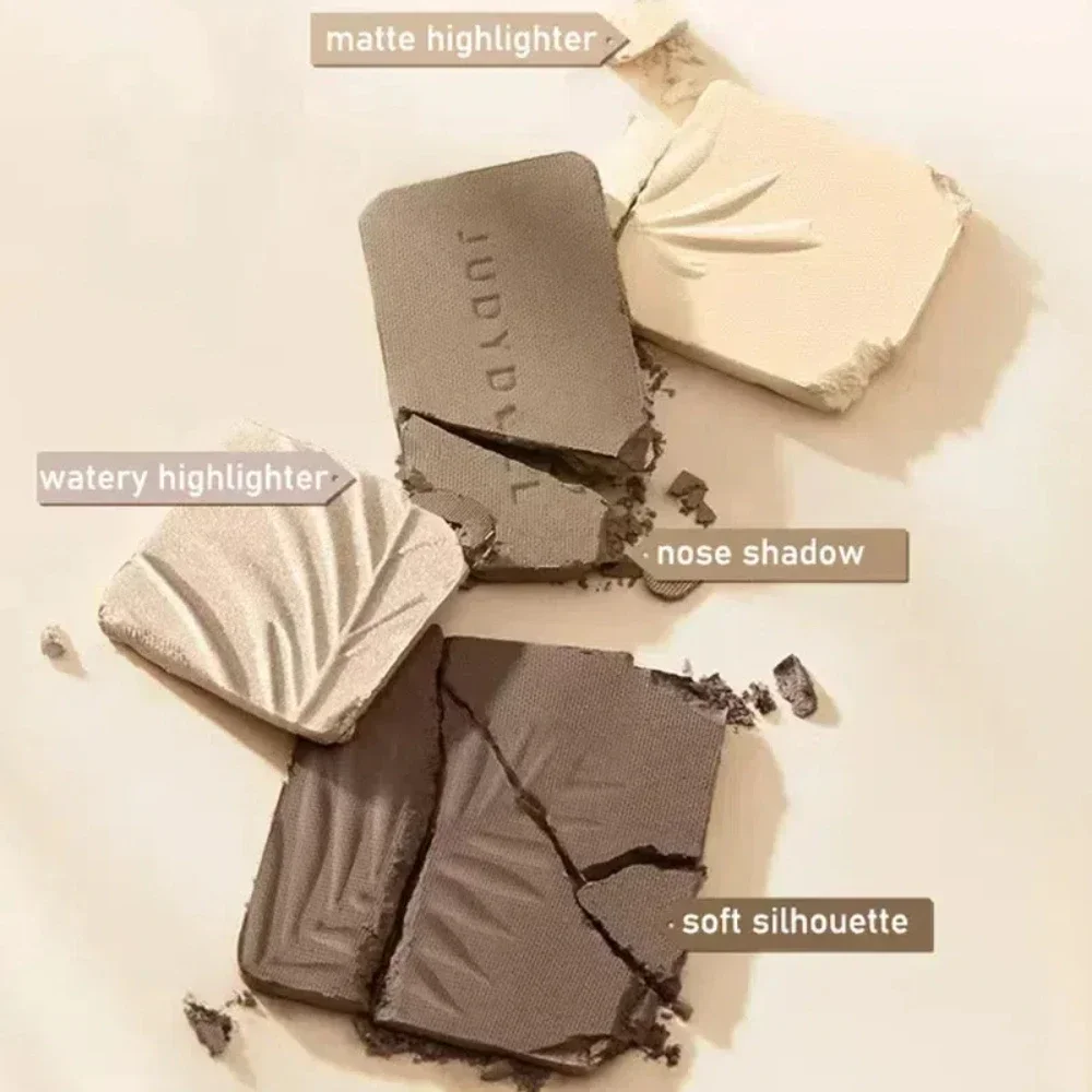 Judydoll Highlight Facial Contouring Palette Matte Brighten Three-dimensional Shadow Lasting Glow Shimmer Powder Cosmetics