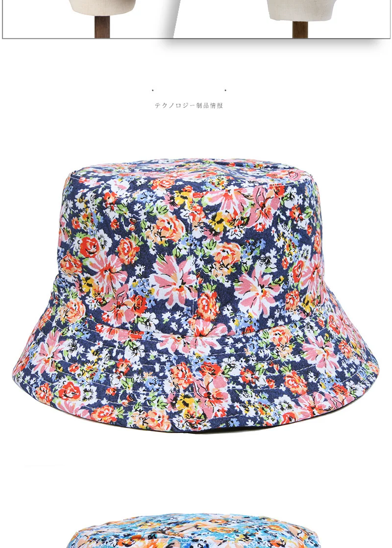 Chapeau Seau Femme Large Bord En Paille Imprimé Floral, Pliable, Protection Solaire