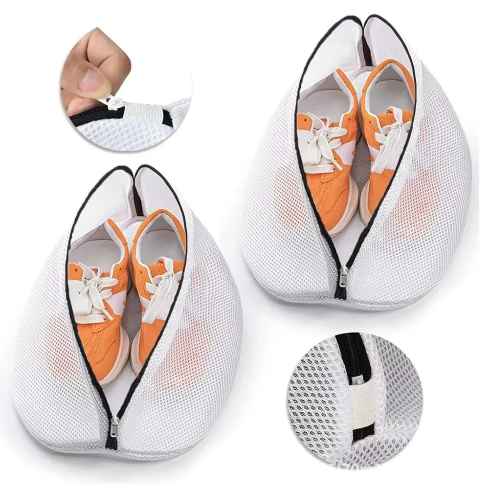 1PC Shoe Organizer Mesh Laundry Bag Sneaker Washing Net Travel Shoe Clothes Organizer Anti-deformation Mesh Pouch Laundry Bags 4