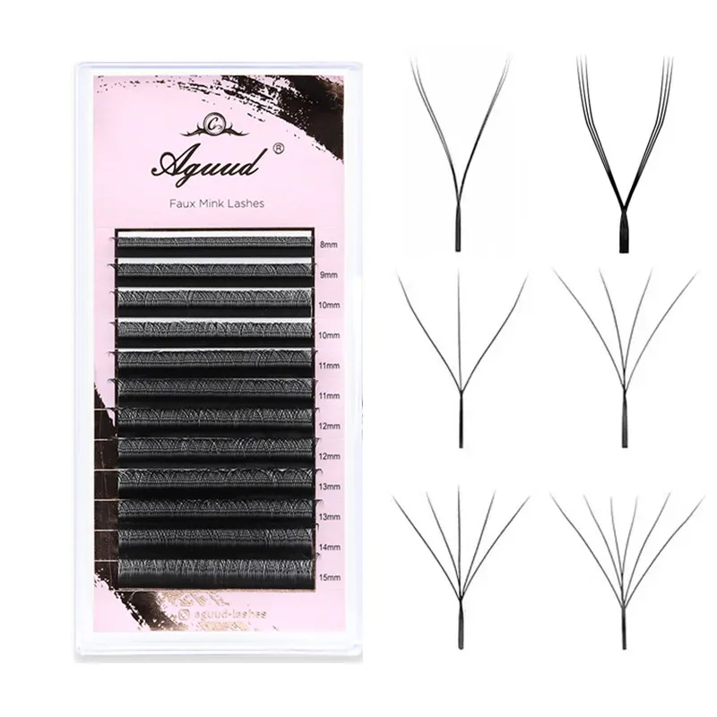 Aguud Yy Volume Lashes W Shape Extension Ciglia Faux Mink 3D W Spike Intrecciato A Mano Premade Volume Lashes Wispy Fans Extensions