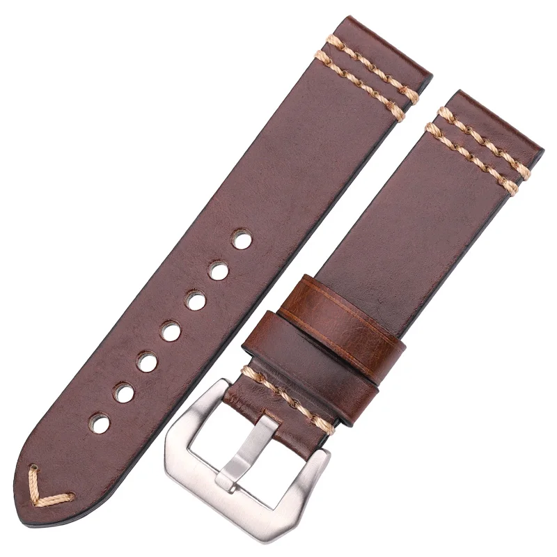 Genuine Leather Watch Band Strap - Premium Cowhide Accessory in Multiple Colors