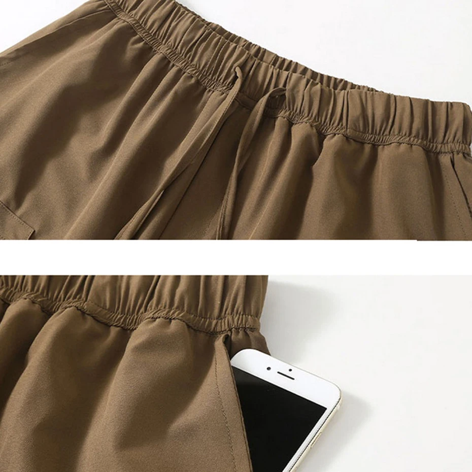 Summer Cargo Shorts Men 12XL Plus Size Shorts Fashion Casual Short Pants Male Summer Elastic Waist Shorts Big Size 12XL 4