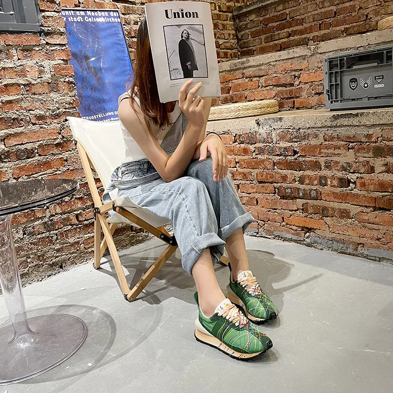 2022 New Graffiti Gump Shoes women's Leather Thick Soles Casual Versatile Running Shoes 4