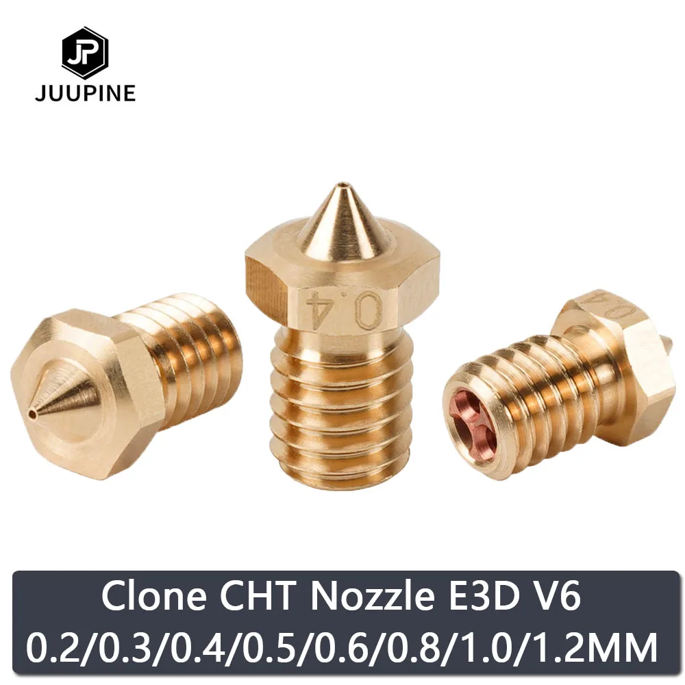 Nozzles Clone CHT Nozzle E3D V6 Brass High Speed Flow Nozzle Copper 0.2/0.3/0.4/0.6/0.8/1.0mm Extruder Hotend 3D Printer Parts