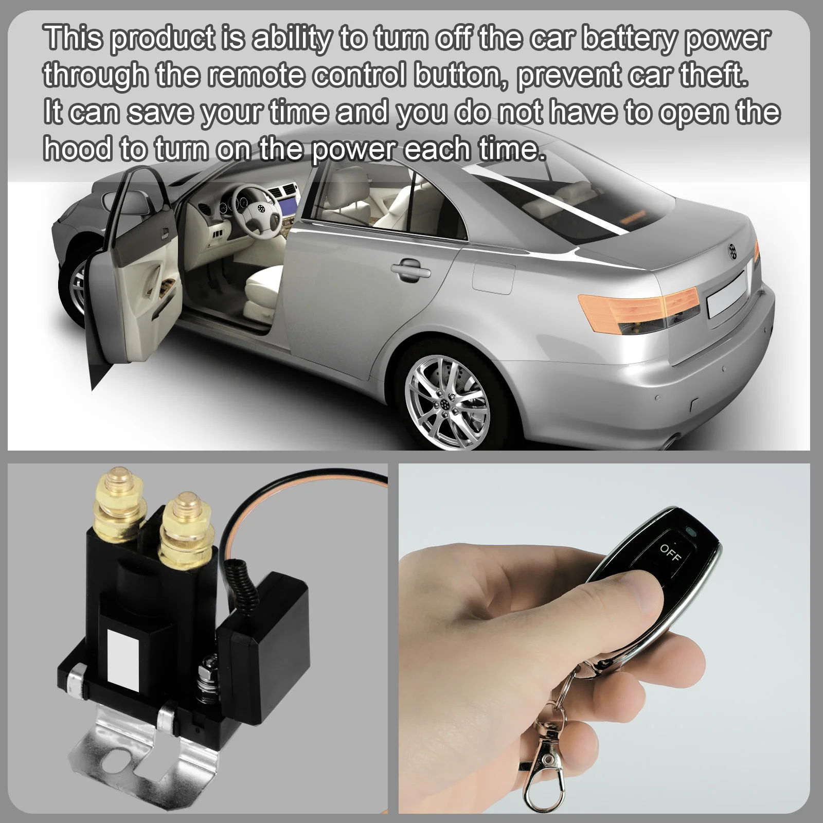 12V Car Battery Disconnect Switch Relay Anti Theft Device