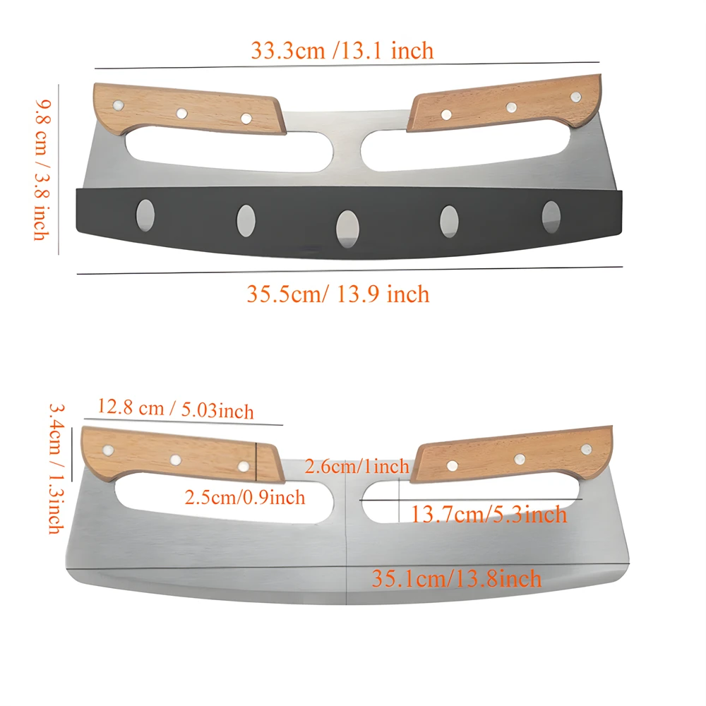 Pizza Knife Stainless Steel Pizza Slicer Rocker Blade Knife Cutters with Protective Cover Baking Tool Kitchen Tools