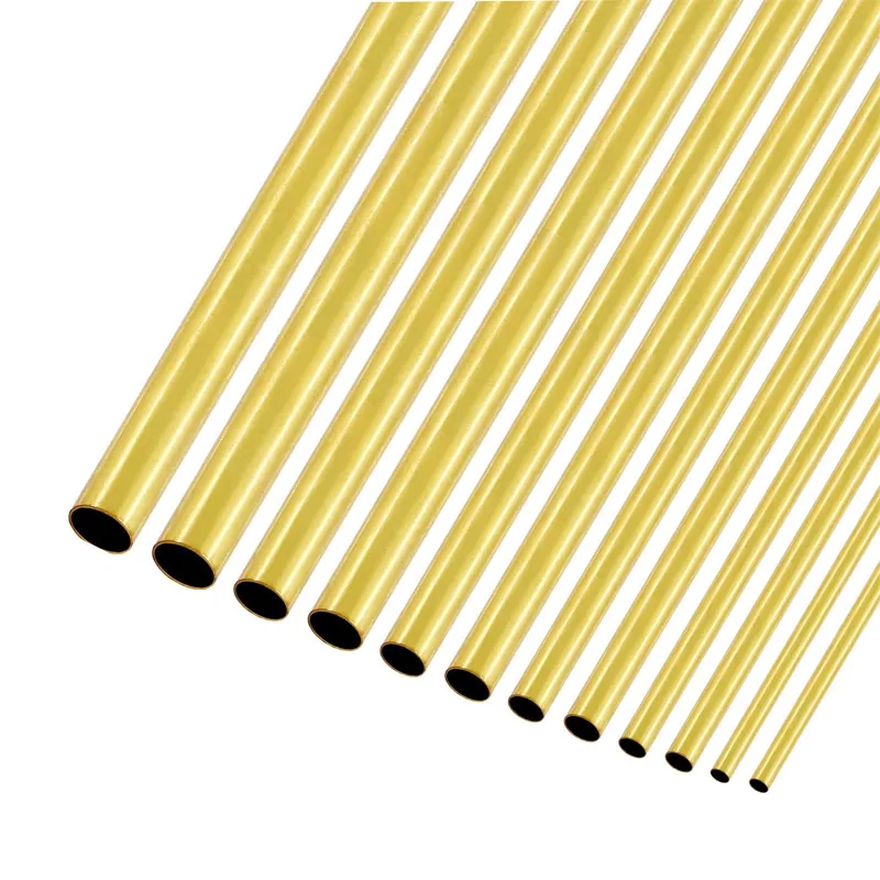 Brass Tube 1pcs DIY Brass Tube Round Diameter Length 200mm 300mm 500mm Seamless Round Tube Brass Pipe Model Making Rod Cutting Tool