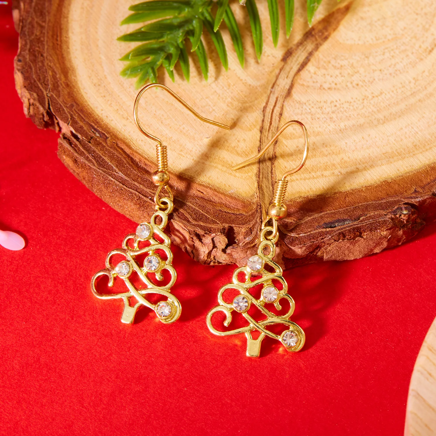 Damen Weihnachtsbaum Schneemann Strass Schleife Baumeln Ohrringe Creolen Schneeflocke Quaste Schmuck für Neujahr Party Weihnachtsgeschenke