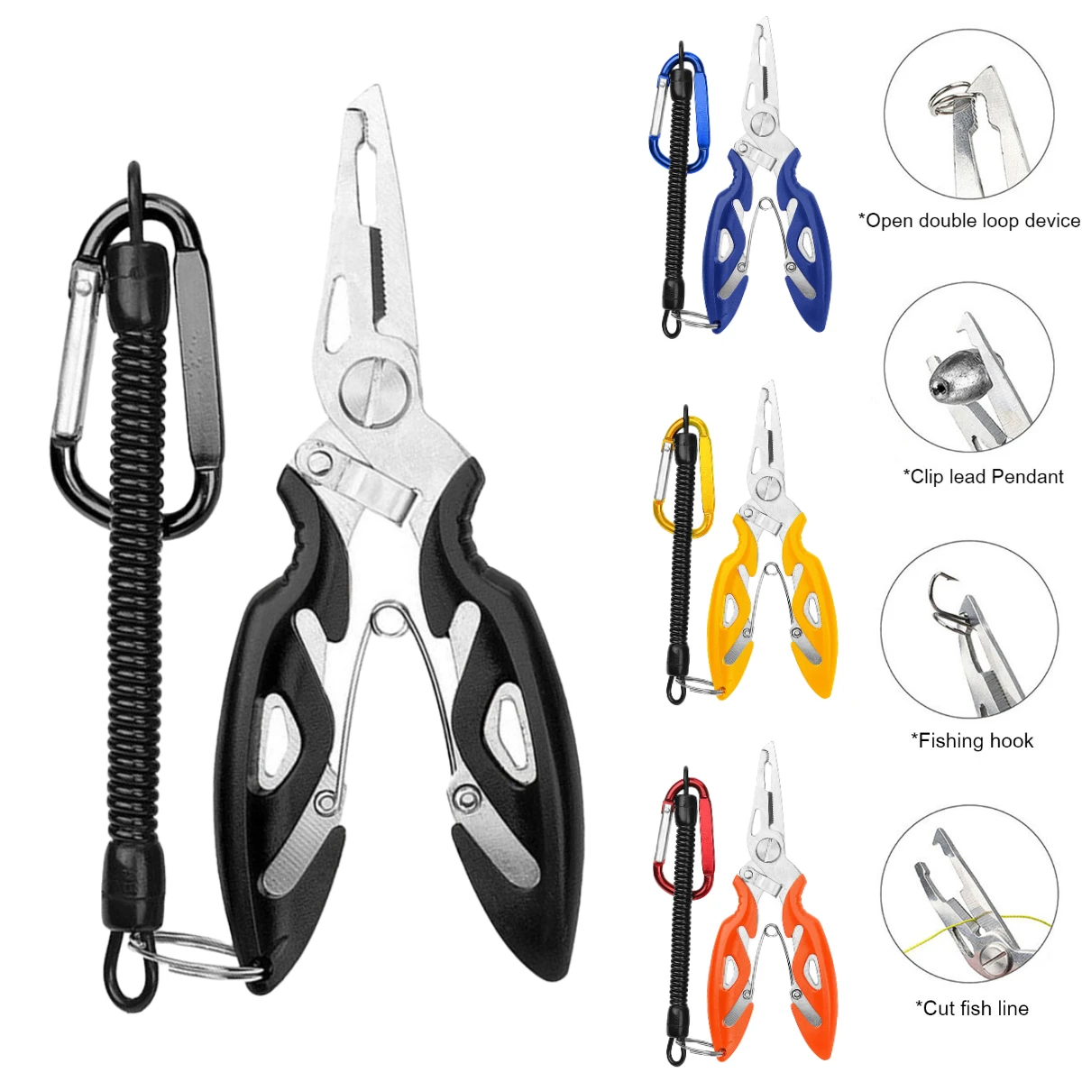 1Pc Stainless Steel Fishing Plier Scissor Line Lure Cutter Hook Remover Fish Use Tongs Multifunctional Cutting Tool |