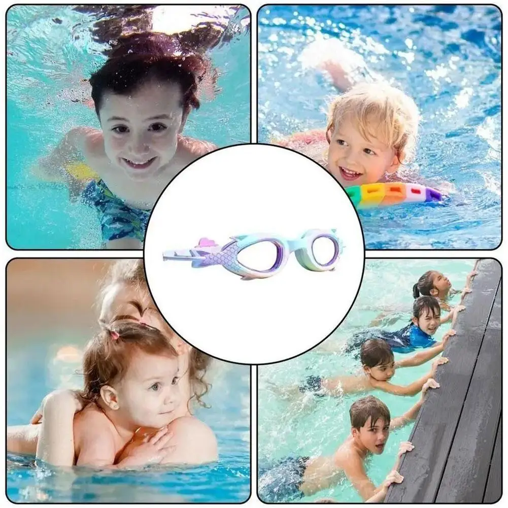 Cute Waterproof And fog-proof children's Swimming Goggles Learn Swimming Glasses Baby Cartoon Mirror Band Adjustabl