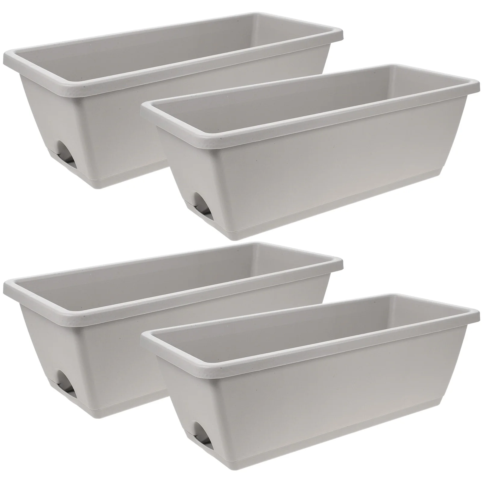 

4 Sets Household Window Frame Pot Plant Pots for Garden Accessories Flower Planting Holder Rectangular Resin