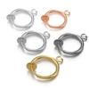10pcs Retractable Clip on Ear Clip Hoop Non Piercing Silver Color Copper Round Earring Clips for Earrings Jewelry Making DIY 1