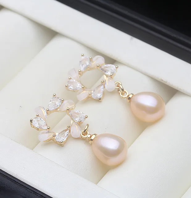 Boucles d'oreilles en perles d'eau douce naturelles pour femme, bijoux de mariage en argent 925, cadeau d'anniversaire pour femme, rose noir