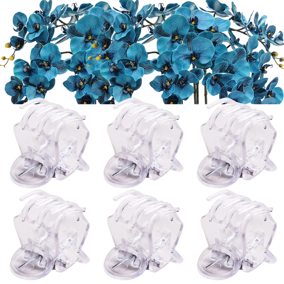 Artificial Orchid Flowers Clips: Clear Plastic 6 Claw Support For Garden Vine And Stem Climbing Plants From Babypets22, $6.98