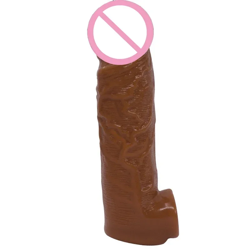 Male Penis Enlargement Condoms Thick Penis Sleeve Cock Rings Real Extender Growth XXl Cock Reusable Intimate Goods