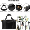 12 Inch Wide Mouth Tool Bag, Canvas Tool Bag, Heavy Duty Tool Storage Bag，Power Tool Organizer Pouch, Tool Bags for Men 5