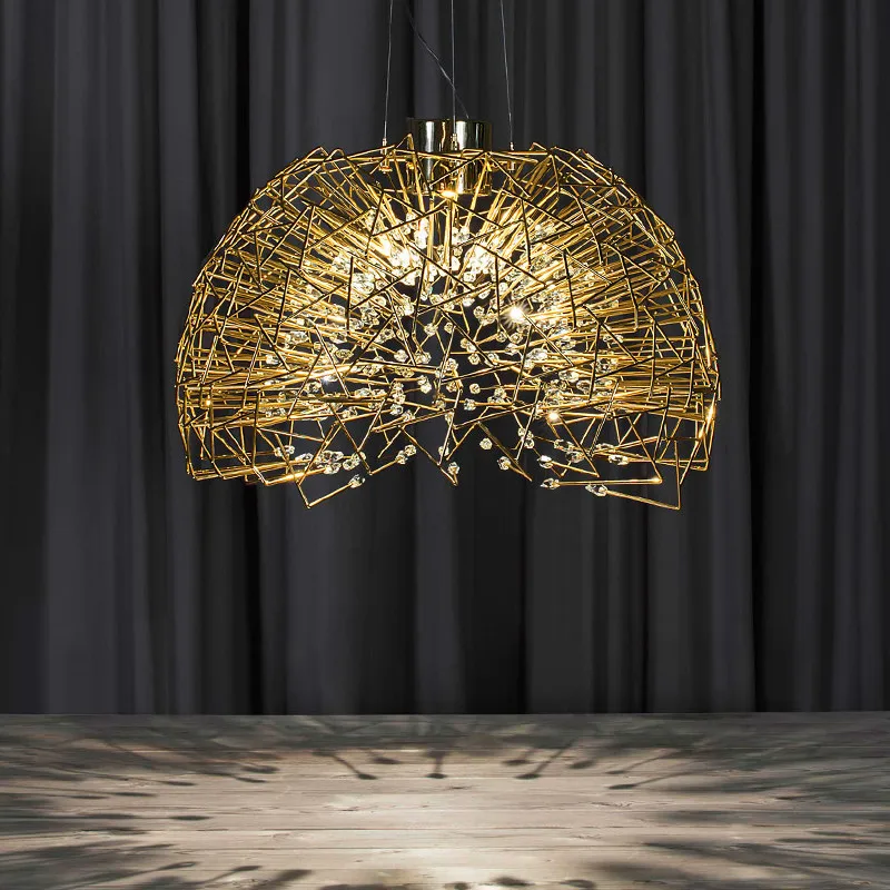 

Canteen Chandelier Postmodern Luxury Star Filled Small Crystal Ball Shaped Art Creative Bedroom Clothes Shop Taraxacum Lamp
