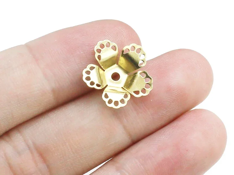 

30pcs Brass Bead Caps, Flower End Cap, Spacer Beads Caps, Brass Charms, 15.6mm, Brass Findings, Jewelry Making Supplies r2460