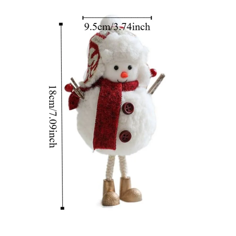 Desktop Decoration Cartoon Christmas Snowman Ornaments Knitted Soft Snowman Simulation White Xmas Decoration Festival