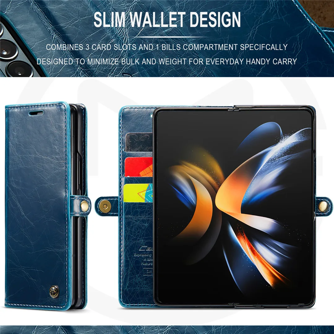 Чехол для Galaxy Z Fold 4, чехол для Samsung Galaxy Z Fold 4 5G, задняя  крышка из натуральной кожи с ретро-рисунком | AliExpress