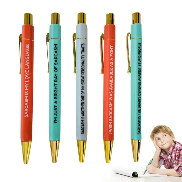 Funny Pens 5PCS Work Pens With Funny Sayings Snarky Pens Sarcastic Pens For  Work Funny Work