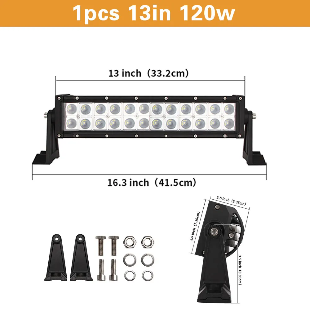 Auto LED Spotlights Work Light Bar White Yellow Flash 120w for Off Road 12V 24V