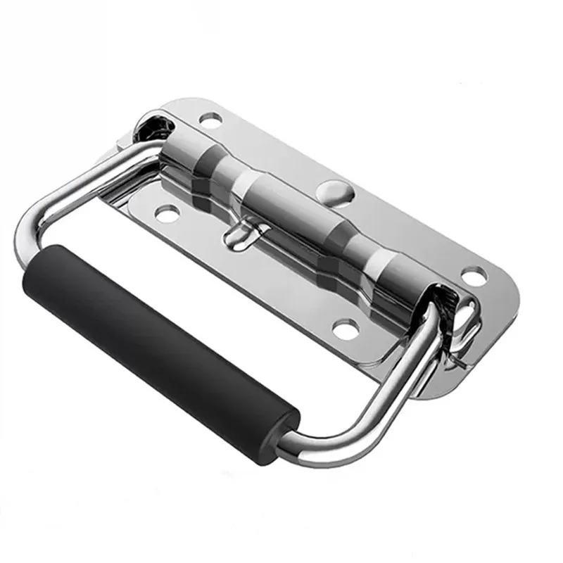 304 Stainless Steel Folding Handle Toolbox Movable Handle Wooden Box Ring-Handle Industrial Equipment Box Spring