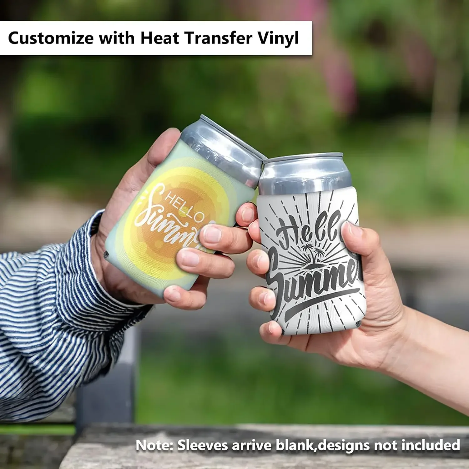 Personalized Can Sleeve Coolers 10-Pack Bulk - Custom Neoprene Beer Can Coolers For Weddings, Parties