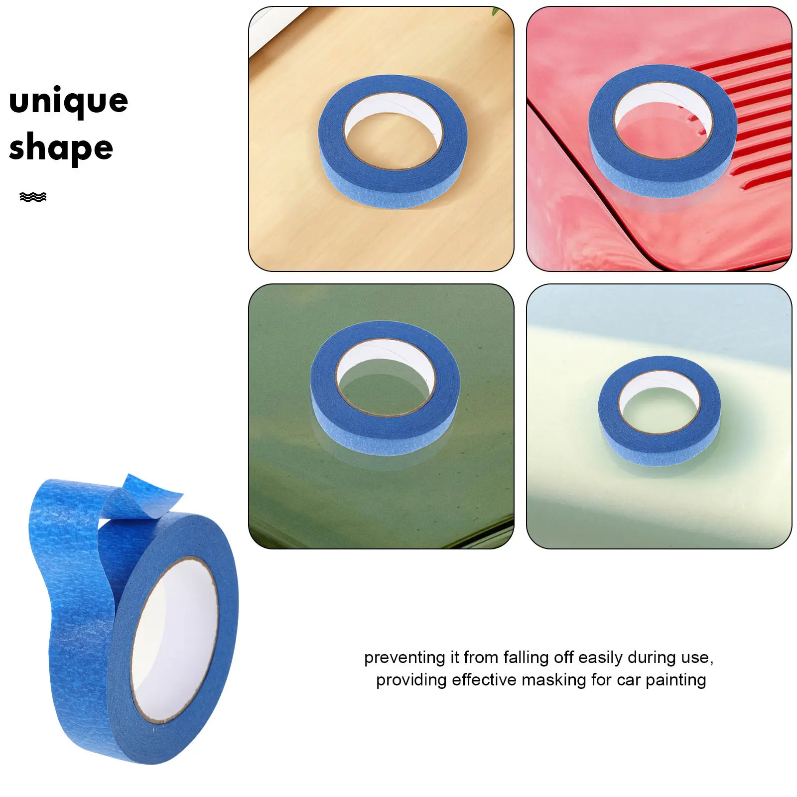 고성능 블루 페인터 테이프 자동차용 마스킹 테이프 (스프레이 페인팅용, 깨끗한 라인, 쉽게 제거 가능, 잔여물 없는 종이 테이프)