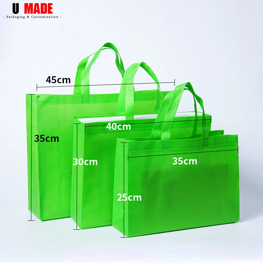 10/20/50Pcs Custom Tote Non-woven Bags with Handle Bulk Personalized Reusable Shopping Bags with Logo Customized for Business 2