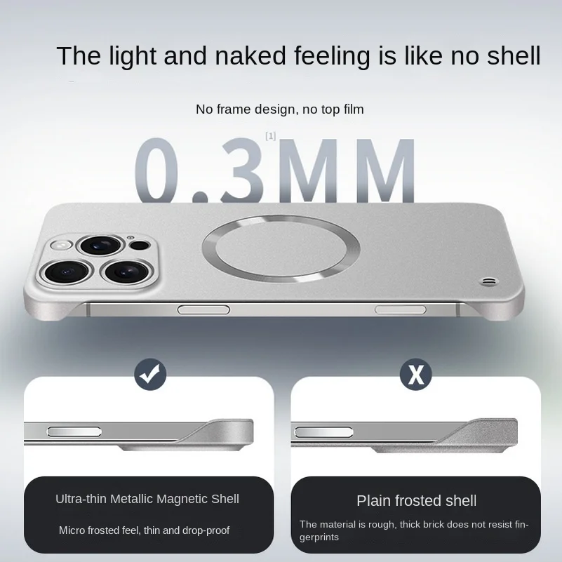 Ultra-Thin MagSafe Magnetic Phone Case with Slim Bezels and Camera Protection