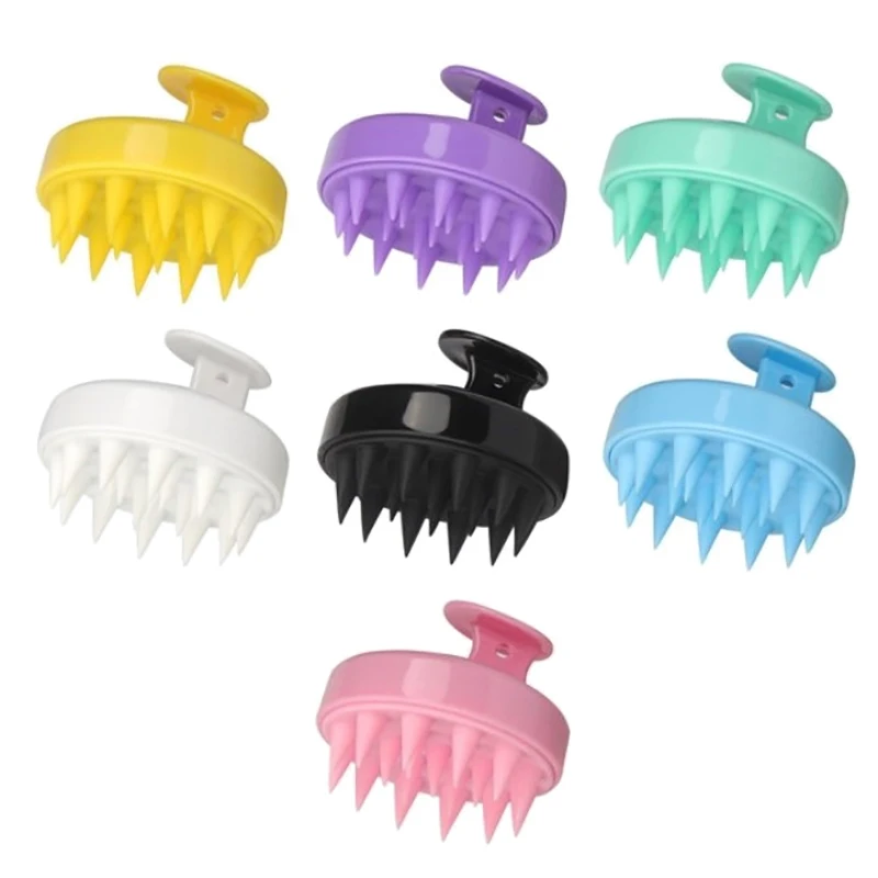 

Silicone Shampoo Brush Head Scalp Massage Comb Hair Washing Comb Body Massage Brush Bath Shower Brush Salon Hairdressing Tool