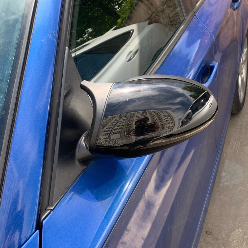 Carbon Fiber Pattern Black Side Mirror Cover Caps - M Look Car Accessories