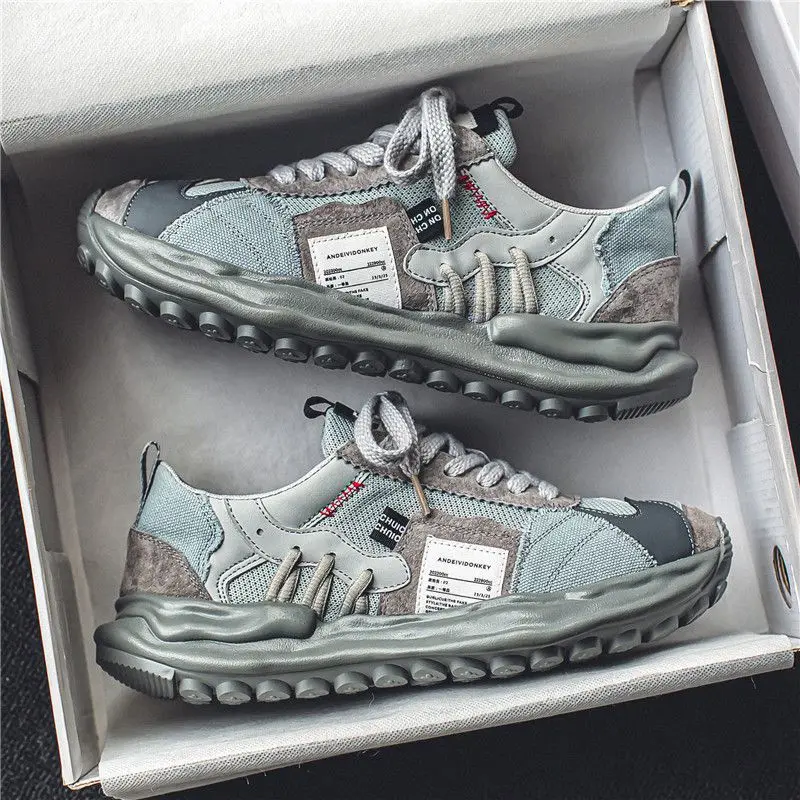 Men Sneakers Breathable Casual Shoes Fashion Men Shoes Mesh Lace-up Running Shoes Outdoor Slip on Platform Sneakers Tenis Hombre 2