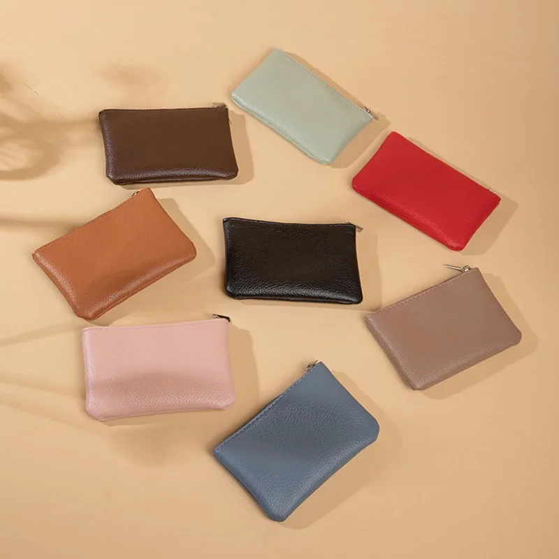 

Men Women Credit Card Coin Key Soft Holder Zip Leather Wallet Pouch Bag Purse Gift New Fashion Black Mini Coin Money Holders