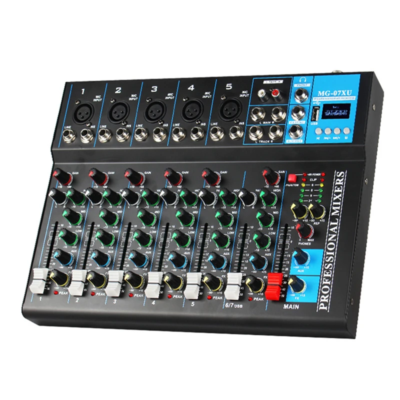 F4+Four channel reverb mixing console, small home karaoke computer, USB recording, video conferencing, 4-channel console