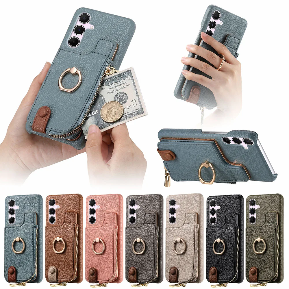 

Zipper Leather Wallet Case For Samsung Galaxy A05 A05S A15 A12 A13 A14 A15 A22 A23 A24 A25 A20 A30 A31 A32 A33 A34 Phone Cover