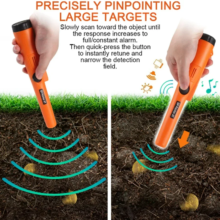 Metal Detector GP-pointer Pinpointing for Treasure Search Waterproof Positioning Rod Detecting Bracelet LED Lights