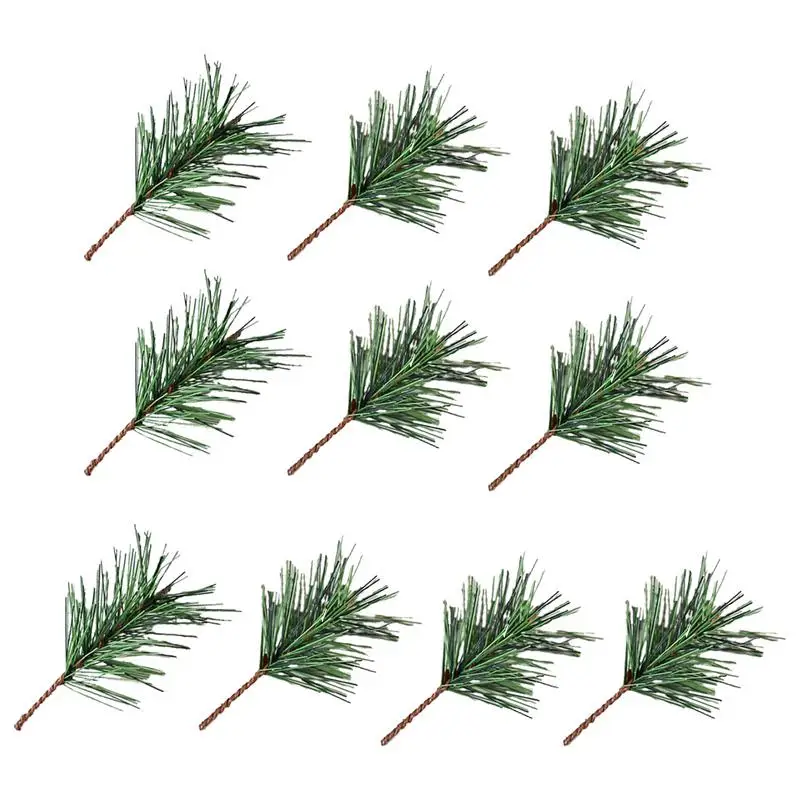 10PCS Pine Branches For Decorating Artificial Needles Small Stems For  Christmas Wreaths Flower Arrangements Party Decorations - AliExpress